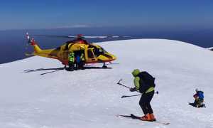 elicottero neve cima