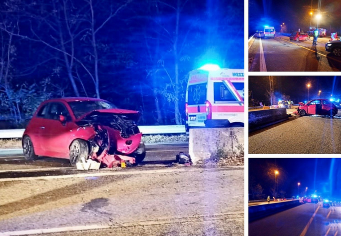 Un 66enne la vittima dell'incidente di Mergozzo, l'auto contro la barriera che divide le carreggiate. Fotogallery